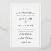 Zeitlose Mongram Elegant Wedding Folieneinladung (Vorderseite)