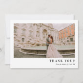 Zeitlose monochrome Hochzeits-Dankeskarten Dankeskarte (Vorderseite)