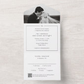 Zeitlose Monogram QR Code Moderne Hochzeit All In One Einladung (Innen Boden)
