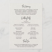Zeitlose neutrale Beige Elegante Hochzeit Programm (Rückseite)