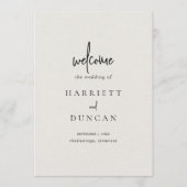 Zeitlose neutrale Beige Elegante Hochzeit Programm (Vorderseite)