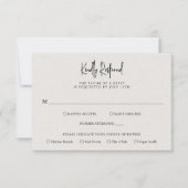 Zeitlose neutrale Beige Elegante Hochzeit RSVP Karte (Vorderseite)