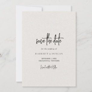 Zeitlose neutrale Beige Elegante Hochzeit Save The Date