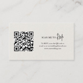Zeitlose neutrale Beige QR Code Elegante Hochzeit Begleitkarte
