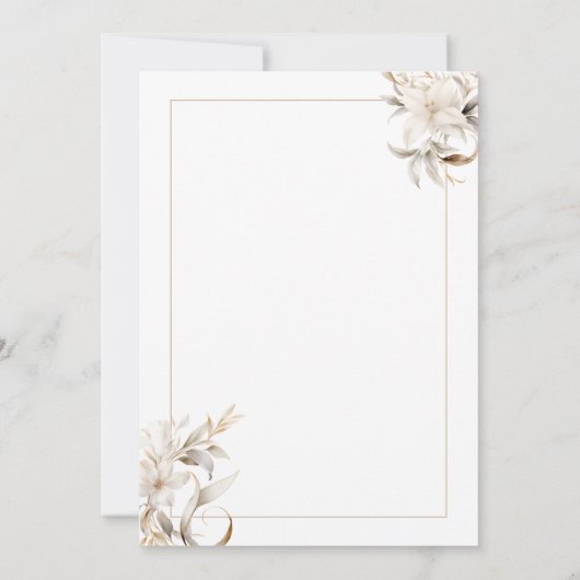 Zeitlose neutrale Farbe Elegante Einladung zur Hoc (Rückseite)