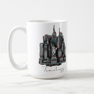 Zeitlose New York City Glitch Kaffeetasse