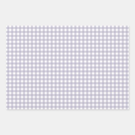 Zeitlose Pastel Lavender Gingham Karo Pattern Geschenkpapier Set (Vorderseite)