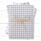 Zeitlose Pastel Lavender Gingham Polka Dot Pattern Geschenkpapier Set