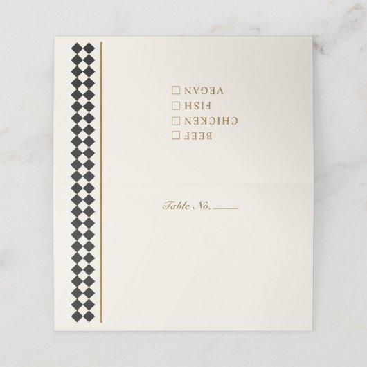 Zeitlose Platzkarten an der Tafel (Außenseite Aufgefaltet)