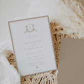 Zeitlose Reben Beige Monogram Wedding Wappen Einladung