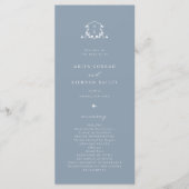 Zeitlose Reben Monogram Wappen Dusty Blue Programm (Vorderseite)