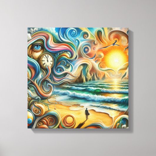 Zeitlose Reflektionen: surreale Küstenträume Leinwanddruck (Vorderseite)