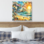 Zeitlose Reflektionen: surreale Küstenträume Leinwanddruck (Insitu (Schlafzimmer))