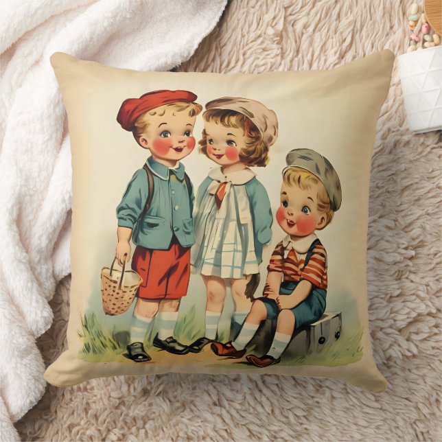 Zeitlose Retro-Kinder Kissen (Decke)