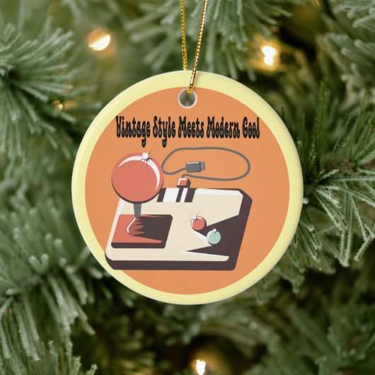 Zeitlose Retro Vibes Keramik Ornament (Baum)