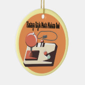 Zeitlose Retro Vibes Keramik Ornament (Rechts)