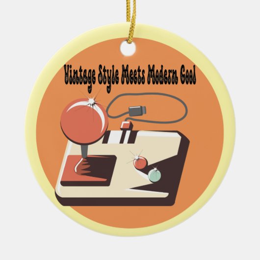 Zeitlose Retro Vibes Keramik Ornament (Vorne)