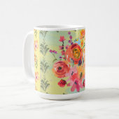 Zeitlose Retrodekoration mit botanischer Malerei Kaffeetasse (Vorderseite Links)