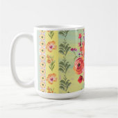 Zeitlose Retrodekoration mit botanischer Malerei Kaffeetasse (Links)