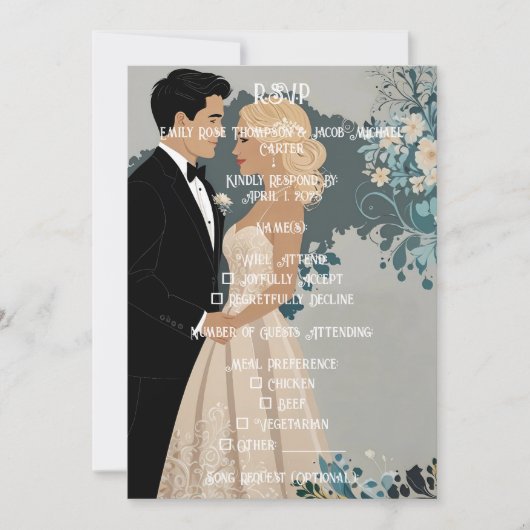 Zeitlose Romantik: Aquarellbräune und Gräuel Save The Date (Vorderseite)