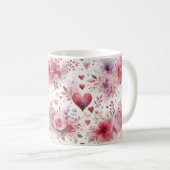 Zeitlose Romantik: Ein klassisches Valentinstag-Pa Kaffeetasse (VorderseiteRechts)