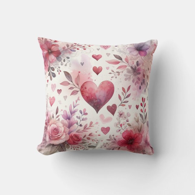 Zeitlose Romantik: Ein klassisches Valentinstag-Pa Kissen (Vorderseite)