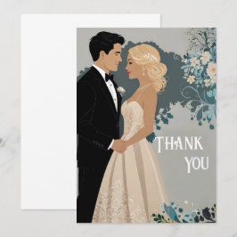 Zeitlose Romantik: Wasserfarbenbrille und Gräuelku Dankeskarte