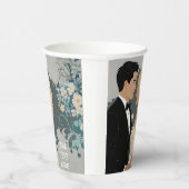 Zeitlose Romantik: Wasserfarbenbrille und Gräuelku Pappbecher (Rechts)