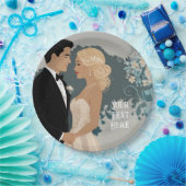 Zeitlose Romantik: Wasserfarbenbrille und Gräuelku Pappteller (Party)