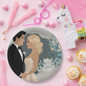 Zeitlose Romantik: Wasserfarbenbrille und Gräuelku Pappteller (Party)