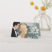 Zeitlose Romantik: Wasserfarbenbrille und Gräuelku Platzkarte (Vorderseite)