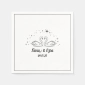 Zeitlose romantische Hochzeit von Swan & Stars Serviette (Vorderseite)
