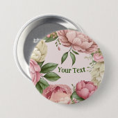 Zeitlose rosa Peony Blumenreath Lapel Dekoration Button (Vorne & Hinten)