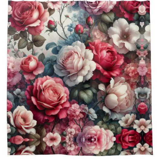 Zeitlose Rose Duschvorhang (Vorderseite)