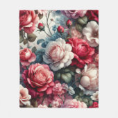 Zeitlose Rose Fleecedecke (Vorderseite)