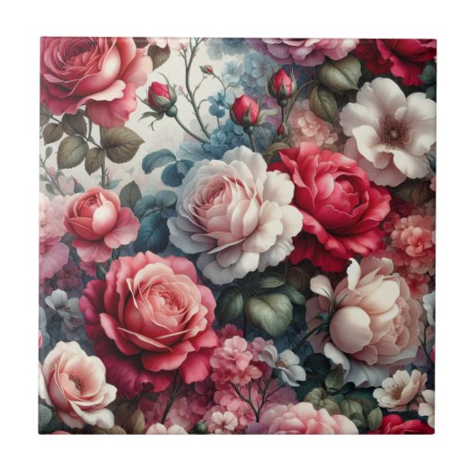 Zeitlose Rose Fliese (Vorderseite)