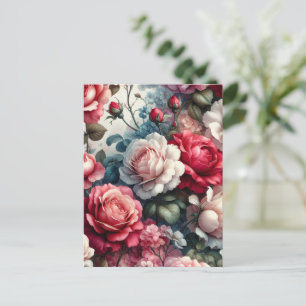 Zeitlose Rose Floral Charm Postkarte