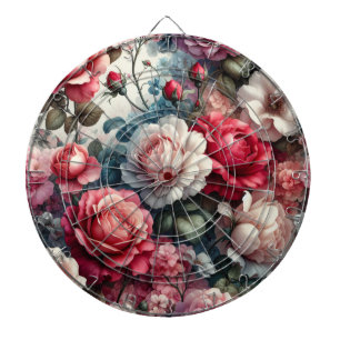 Zeitlose Rose Floraler Charme Dartscheibe