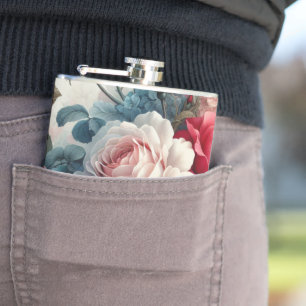 Zeitlose Rose Floraler Charme Flachmann