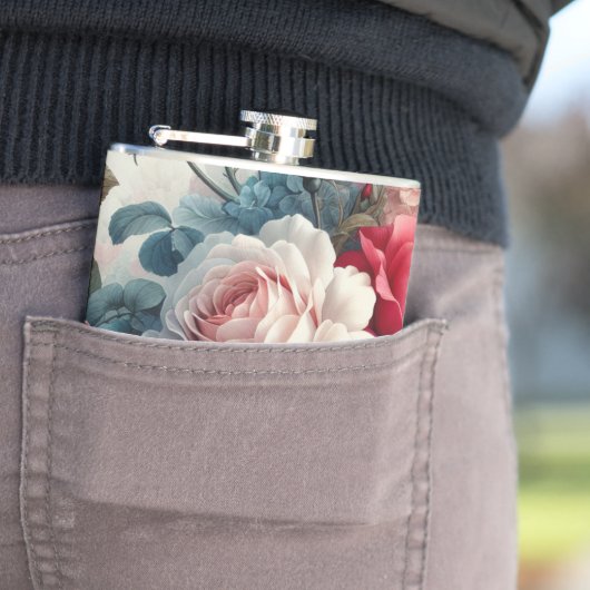 Zeitlose Rose Floraler Charme Flachmann (Beispiel)