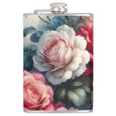 Zeitlose Rose Floraler Charme Flachmann (Vorderseite)