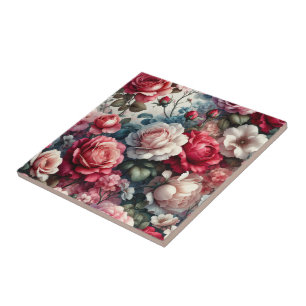 Zeitlose Rose Floraler Charme Fliese