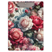 Zeitlose Rose Floraler Charme Klemmbrett (Vorderseite)