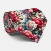 Zeitlose Rose Floraler Charme Krawatte (Gerollt)