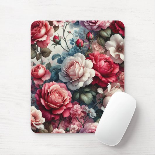 Zeitlose Rose Floraler Charme Mousepad (Mit Mouse)