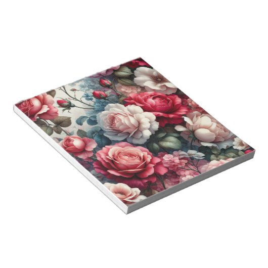 Zeitlose Rose Floraler Charme Notizblock (angewinkelt)