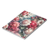Zeitlose Rose Floraler Charme Notizblock (Rotiert)