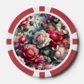 Zeitlose Rose Floraler Charme Pokerchips (Vorderseite)