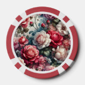 Zeitlose Rose Floraler Charme Pokerchips (Rückseite)