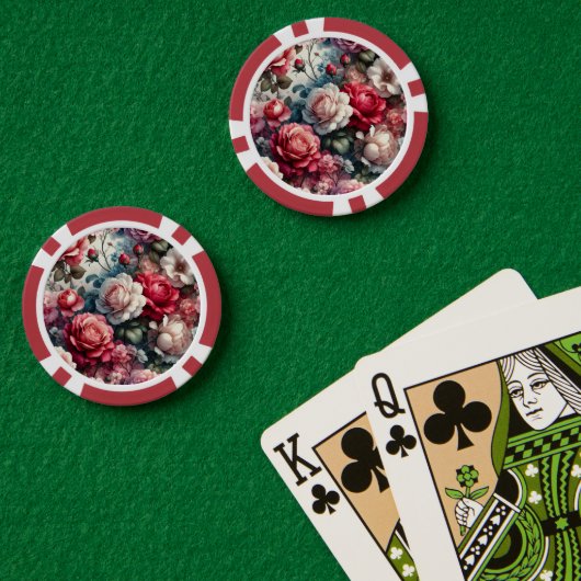 Zeitlose Rose Floraler Charme Pokerchips (Pokertisch (doppelt))